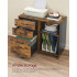 VASAGLE Dulap mobil tip rollbox pentru birouri, sertar cu sina suport dosare, stil industrial, 40x80x66 cm, maro rustic [5]