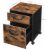 VASAGLE Dulap mobil tip rollbox pentru birouri, cu 2 sertare, stil industrial, 41x40x55cm, maro rustic [5]