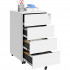 SONGMICS Dulap mobil rollbox pentru dosare, din otel, 4 sertare, incuietoare, roti blocabile, 39x45x69 cm, alb [6]