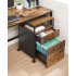 VASAGLE Dulap mobil tip rollbox pentru birouri, cu 2 sertare, stil industrial, 44x42x67cm, maro rustic [7]