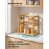SONGMICS Raft de depozitare pe 2 niveluri, MDF, organizator de birou sau bucatarie, 42x18x43 cm, bej natural [4]