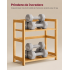 SONGMICS Raft de depozitare pe 2 niveluri, MDF, organizator de birou sau bucatarie, 42x18x43 cm, bej natural [5]