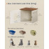 SONGMICS Cusca pentru pisici tip mobilier, mascare litiera, cu usi model hambar, MDF, 55x50x50 cm, alb rustic [4]