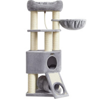 FEANDREA Ansamblu de joaca pisici, tip copac, pentru pisici de dimensiuni mari, 50x50x141 cm, gri FEANDREA Ansamblu de joaca pisici, tip copac, pentru pisici de dimensiuni mari, 50x50x141 cm, gri