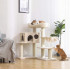 FEANDREA Ansamblu de joaca pisici, tip copac, 2 culcusuri, ascunzatoare, 70x60x112 cm, bej [2]