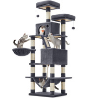 FEANDREA Ansamblu de joaca pisici, tip copac, XXL, loc pentru 6 pisici, 55x45x168 cm, gri inchis FEANDREA Ansamblu de joaca pisici, tip copac, XXL, loc pentru 6 pisici, 55x45x168 cm, gri inchis