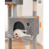 FEANDREA Ansamblu pentru pisici, plus si sisal, cu platforme, cusca, hamac si stalpi de zgariat, 50x60x199 cm, gri [5]