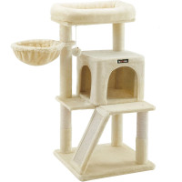 FEANDREA Ansamblu de joaca pisici, tip copac, 2 culcusuri, ascunzatoare, 48x48x96 cm, bej FEANDREA Ansamblu de joaca pisici, tip copac, 2 culcusuri, ascunzatoare, 48x48x96 cm, bej