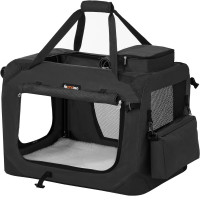 FEANDREA Geanta transport animale de companie, pliabila, din material textil, marime M, 60x42x42cm, negru FEANDREA Geanta transport animale de companie, pliabila, din material textil, marime M, 60x42x42cm, negru