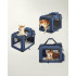 FEANDREA Geanta transport animale de companie, pliabila, cu cadru metalic, saltea inclusa, marime L, 70x52x52 cm, albastru [2]