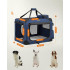 FEANDREA Geanta transport animale de companie, pliabila, cu cadru metalic, saltea inclusa, marime L, 70x52x52 cm, albastru [4]