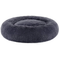 FEANDREA Pat pufos pentru caini si pisici, cu husa detasabila, lavabila, plus moale cu fir lung, 80 cm, gri inchis FEANDREA Pat pufos pentru caini si pisici, cu husa detasabila, lavabila, plus moale cu fir lung, 80 cm, gri inchis