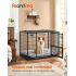 FEANDREA Cusca metalica pentru caini de 32-42 kg, structura din otel ranforsat, usa mare pentru acces, usa mica pentru hranire si deschidere superioar [2]