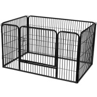 FEANDREA Tarc pentru caini din panouri de fier, cu usa de acces, XXL, 122x80x70cm, negru FEANDREA Tarc pentru caini din panouri de fier, cu usa de acces, XXL, 122x80x70cm, negru