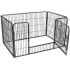 FEANDREA Tarc pentru caini din panouri de fier, cu usa de acces, XXL, 120x80x70 cm, gri [5]