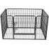 FEANDREA Tarc pentru caini din panouri de fier, cu usa de acces, XXL, 120x80x70 cm, gri [7]