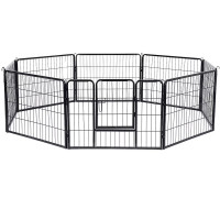 FEANDREA Tarc din panouri de fier pentru caini de talie medie, cu usa de acces, 160x160x60cm, gri FEANDREA Tarc din panouri de fier pentru caini de talie medie, cu usa de acces, 160x160x60cm, gri