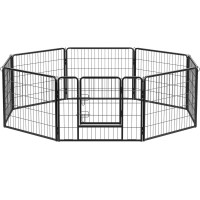 FEANDREA Tarc din panouri de fier pentru caini de talie medie, cu usa de acces, 163x163x60cm, gri FEANDREA Tarc din panouri de fier pentru caini de talie medie, cu usa de acces, 163x163x60cm, gri