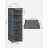SONGMICS Set 2 bucati organizatoare suspendate pentru dulap, 5 rafturi, pliabil, 30x30x90 cm, gri [6]