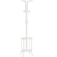 SONGMICS Cuier pentru haine, cu suport de umbrele, 12 agatatori, 175 cm, alb SONGMICS Cuier pentru haine, cu suport de umbrele, 12 agatatori, 175 cm, alb