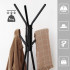 VASAGLE Cuier de podea cu carlige pentru haine, palarii si genti, 2 rafturi pentru depozitare, design industrial compact pentru hol si dressing, struc [6]