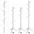 VASAGLE Cuier din lemn masiv, 8 carlige, ajustabil pe 3 inaltimi, design tip copac, 57x175 cm, alb [5]