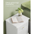 VASAGLE Set de 2 noptiere din MDF, cu sertare, 39x31x53 cm, alb [7]