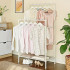 SONGMICS Raft de haine din metal, cu 2 bare de haine si 1 raft, maxim 70 kg, industrial, 45x83x157cm, alb [12]
