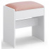 VASAGLE Taburet masa toaleta tapitat cu catifea, picioare cu protectii, 29x45x45 cm, alb si roz [2]