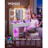VASAGLE Masa de toaleta Kailyn cu oglinda iluminata, iluminare RGB, blat din sticla, sertare, 2 dulapuri, priza si USB, 107x40x145 cm, alb mat [5]