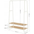 VASAGLE Raft pentru haine cu suport pentru pantofi, 2 polite, 6 carlige laterale, 45x100x160cm, alb-crem [9]