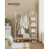 VASAGLE Raft pentru haine cu suport pentru pantofi, 5 polite, 6 carlige laterale, 45x120x160cm, alb [2]