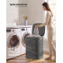 SONGMICS Cos de rufe 75 L pentru spatii mici, design ingust cu capac, ventilatie pentru circulatia aerului, 43x33x57 cm, gri inchis [3]