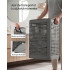 SONGMICS Cos de rufe 75 L pentru spatii mici, design ingust cu capac, ventilatie pentru circulatia aerului, 43x33x57 cm, gri inchis [5]