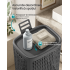 SONGMICS Cos de rufe 75 L pentru spatii mici, design ingust cu capac, ventilatie pentru circulatia aerului, 43x33x57 cm, gri inchis [6]