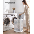 SONGMICS Cos de rufe 75 L pentru spatii mici, design ingust cu capac, ventilatie pentru circulatia aerului, 43x33x57 cm, alb [4]