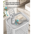 SONGMICS Cos de rufe 75 L pentru spatii mici, design ingust cu capac, ventilatie pentru circulatia aerului, 43x33x57 cm, alb [5]