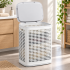SONGMICS Cos de rufe 75 L pentru spatii mici, design ingust cu capac, ventilatie pentru circulatia aerului, 43x33x57 cm, alb [7]