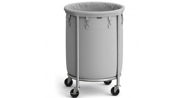 SONGMICS Cos de rufe rotund cu roti, cadru din otel, sac de rufe ...