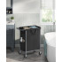 SONGMICS Cos de rufe cu roti, cadru din otel, sac detasabil cu 2 compartimente, 140 litri, 69x39x81cm, negru [3]