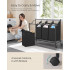 SONGMICS Cos de rufe mobil cu 4 saci detasabili cu manere, 180 litri, cadru metalic, 105x39x81 cm, negru [4]