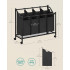 SONGMICS Cos de rufe mobil cu 4 saci detasabili cu manere, 180 litri, cadru metalic, 105x39x81 cm, negru [7]