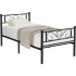 VASAGLE Cadru de pat metalic, pliabil rapid, pentru saltea 90x190 cm, stil industrial loft, 198x92x86 cm, negru [5]