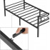 VASAGLE Cadru de pat metalic, pliabil rapid, pentru saltea 90x190 cm, stil industrial loft, 198x92x86 cm, negru [6]