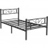 VASAGLE Cadru de pat metalic, pliabil rapid, pentru saltea 90x190 cm, stil industrial loft, 198x92x86 cm, negru [7]