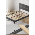 VASAGLE Pat tapitat 140x200 cm, cu tablie capitonata, somiera din lemn masiv reglabila, structura metalica, gri inchis [2]