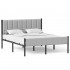 VASAGLE Pat tapitat 160x200 cm, cu tablie capitonata, cadru otel, somiera metalica fixa cu sustinere 500 kg, gri deschis [9]