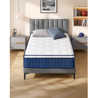 VASAGLE Saltea 90x200 cm cu arcuri individuale pentru reducerea transferului de miscare, spuma cu memorie si gel, 7 zone ergonomice si margini ranfors