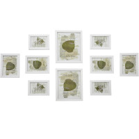 SONGMICS set rame foto 10 buc, 28x24 / 21x16 / 18x13 cm, alb, montaj perete sau birou, MDF si plastic