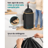 SONGMICS Cos colector pentru sticle si doze, 95 L, capacitate 200 de doze, orificiu cu inchidere automata pentru introducere rapida, sac interior deta [4]